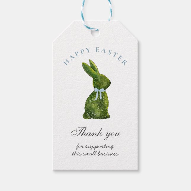 Étiquettes-cadeau Topiacé Lapin de Pâques Floriste Merci de Pâques é (Devant)