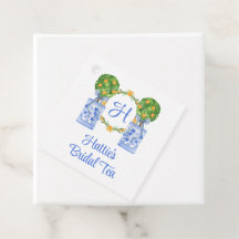 Topiaire de citrus en aquarelle avec chinoiserie e