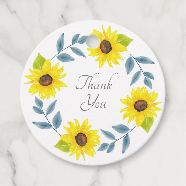 Étiquettes Cadeau Tournesol (Devant)