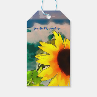 Étiquettes-cadeau Tournesol à la plage vous êtes mon soleil