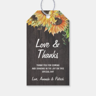 Étiquettes-cadeau Tournesol Aquarelle Russe Merci Mariage