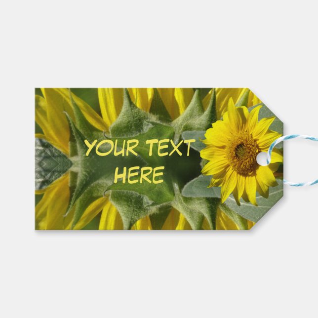 Étiquettes-cadeau Tournesol Design Cust. Balise Cadeau texte (Devant (Horizontal))