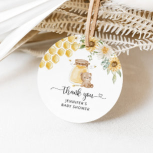 Étiquettes Cadeau Tournesol miel ours merci tag