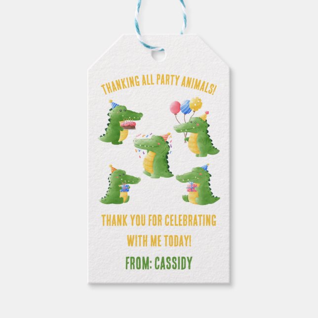 Étiquettes-cadeau Tous les animaux de fête sont invités Fête d'anniv (Devant)