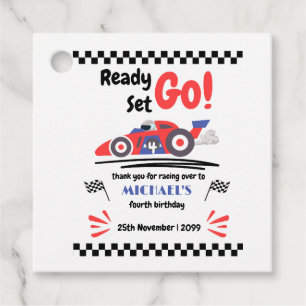 Étiquettes Cadeau Tout âge Anniversaire Prêt Jeu Go Red Blue Race Ca
