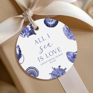 Étiquettes Cadeau Tout ce que je vois est amour Élégantes coquilles 
