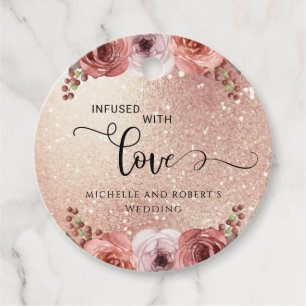 Étiquettes Cadeau Tout événement Rose Gold Blush Floral infusé avec 