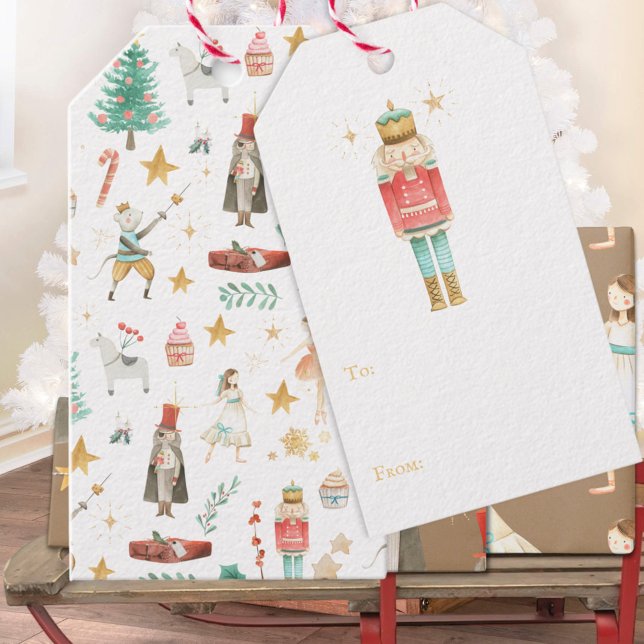 Étiquettes-cadeau Tout Noir (Everything Nutcracker Christmas Holiday Gift Wrapping Name Tag)