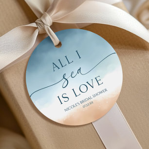 Étiquettes Cadeau Toute la mer que je vois est amour Océan Plage Riv