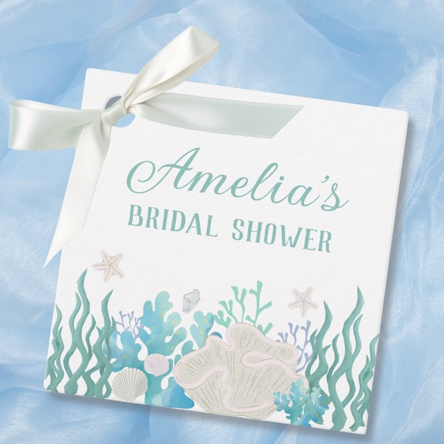 Étiquettes Cadeau Toute ma Plage Océanique Fête de Mariage Personnal (All I Sea Beach Ocean Bridal Shower Personalized Favor Tags)