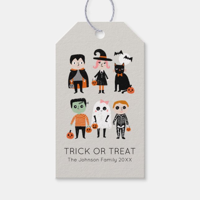 Étiquettes-cadeau Trace ou traitement halloween (Devant)