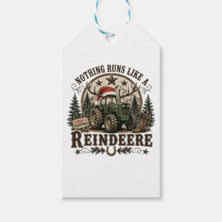 Étiquettes-cadeau Tracteur de Noël Renne