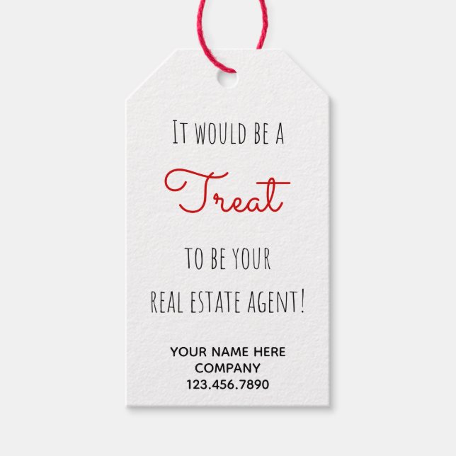 Étiquettes-cadeau Traitement de l'agent immobilier (Devant)