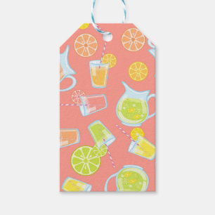 ÉTIQUETTES-CADEAU TRANCHES DE FRUITS COLORÉS ET PITCHES DE JUS