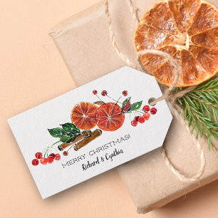 Étiquettes-cadeau Tranches d'orange et cannelle Noël