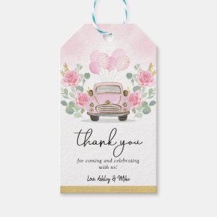 Étiquettes-cadeau Traverser le Baby shower de voyage à travers le ro