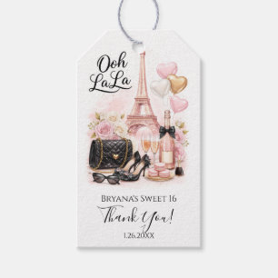 Étiquettes-cadeau Très Chic dans la ville Fête de 16 ans rose Paris