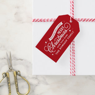 Étiquettes-cadeau Très Joyeux Noël Script Holiday