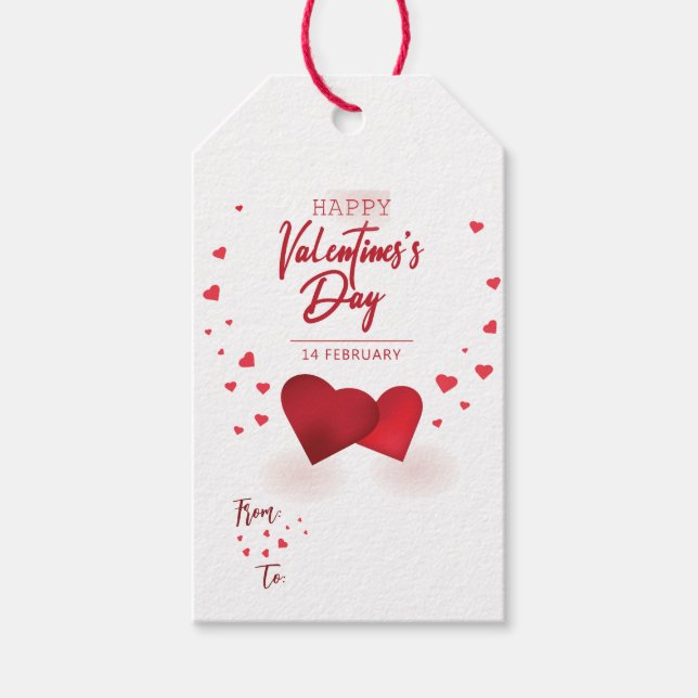 Étiquettes-cadeau Très romantique Saint Valentin amour coeur rouge (Devant)