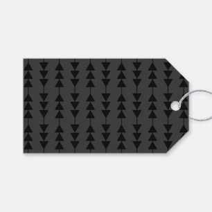 Étiquettes-cadeau Triangles à pendage noir moderne et élégant sur fu