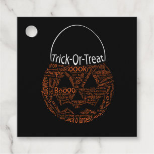 Étiquettes Cadeau Trick Ou Treat Jack-o'-lantern Typographie