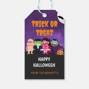 Étiquettes-cadeau Trick ou Treat Purple