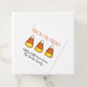 Étiquettes Cadeau Tricoter ou traiter Halloween Bonbons d'automne Ca