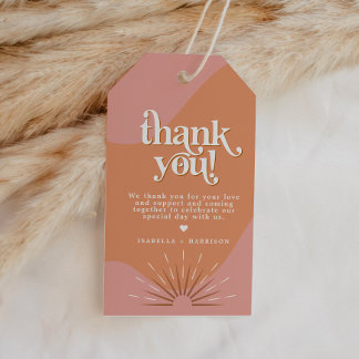 Étiquettes-cadeau TRIXIE Retro rose & Merci Super orange Favoriser
