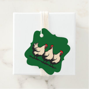 Étiquettes Cadeau Trois Poules Françaises Pochoir Style Découpe 4