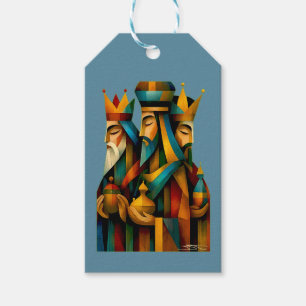 Étiquettes-cadeau Trois Sages Hommes Art de Nativité Abstrait