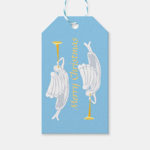 Étiquettes-cadeau Trompettes d'ange Joyeux Noël