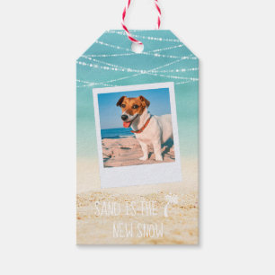 Étiquettes-cadeau Tropical Aqua Beach Wives Wives 2-Side Photo
