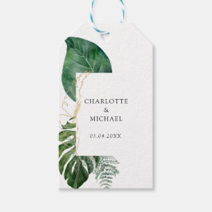 Étiquettes-cadeau Tropical Elegant Plante Trending Mariage