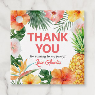 Étiquettes Cadeau Tropical Hawaiian Birthday Party tag cadeau