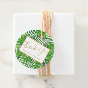 Étiquettes Cadeau Tropical Palm Fronds Verdure