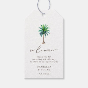 Étiquettes-cadeau Tropical Palm Tree Mariage Hotel Welcome Gift Tags