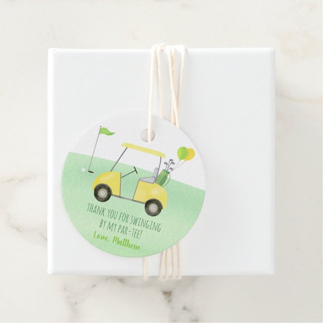 Étiquettes Cadeau Trou En Un Golf Premier Anniversaire Par-tee (En situation)