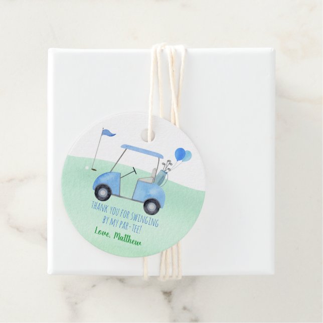 Étiquettes Cadeau Trou En Un Golf Premier Anniversaire Par-tee (En situation)