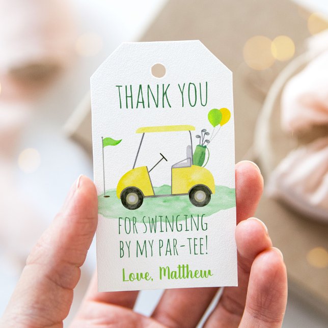 Étiquettes-cadeau Trou En Un Golf Premier Anniversaire Par-tee (Créateur téléchargé)
