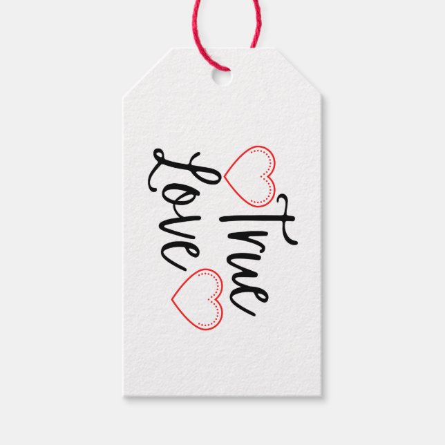 Étiquettes-cadeau True Love Black Valentine's (Devant)