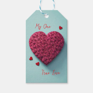 Étiquettes-cadeau True Love Flower Heart -
