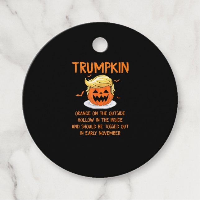 Étiquettes Cadeau Trumpkin Anti-Halloween cadeaux (Devant)