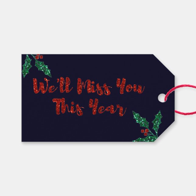 Étiquettes-cadeau Tu vas nous manquer Noël social (Devant (Horizontal))