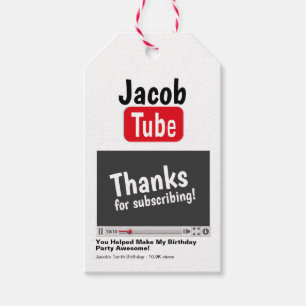 Étiquettes-cadeau Tube Anniversaire Merci Pour L'Abonnement Des Tags