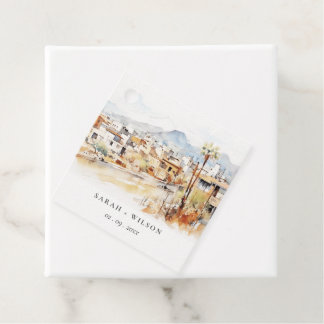 Étiquettes Cadeau Tucson, Arizona Watercolor Landscape Wedding