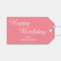 Tulipe rose Anniversaire Tags cadeaux