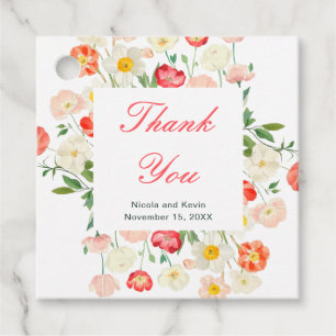 Étiquettes Cadeau Tulipes et Daffodils Mariage de printemps