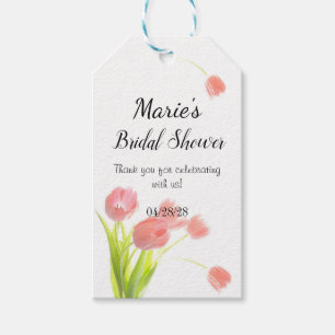 Étiquettes-cadeau Tulipes roses tendres