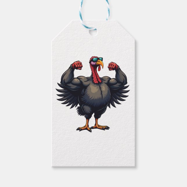 Étiquettes-cadeau Turquie Bodybuilding Thanksgiving Day Gym entraîne (Devant)