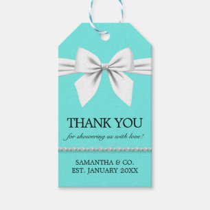 Étiquettes-cadeau Turquoise Elegant Glam Tiffany Baby shower Favoris